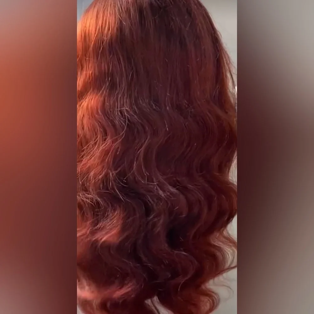 Blooming Hair 32” Pre Plucked Reddish Brown Lace Front Human Hair Bleached Knots